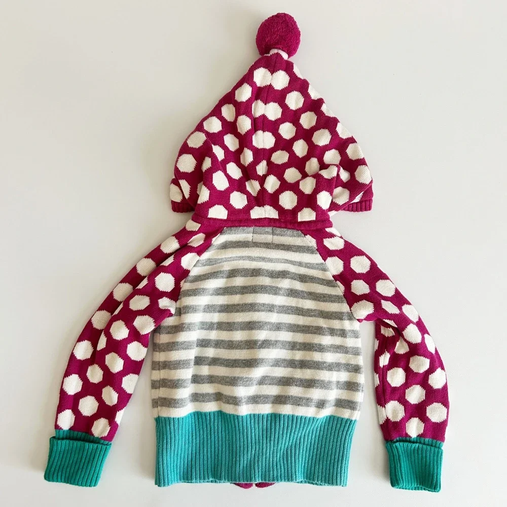 Baby Gap Girls Heart Polka Dot Striped Whimsical Zip Hoodie Sweater Size 18-24M‎